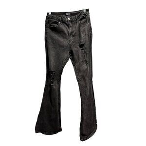 Redfox Women's Distressed Black Jeans